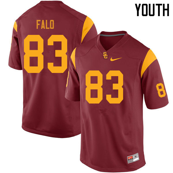 Youth #83 Josh Falo USC Trojans College Football Jerseys Sale-Cardinal